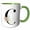 Green/White, variant on 3drose, Pretty Tropical Leaf Monogram Initial C, 11oz Magic Transforming Mug