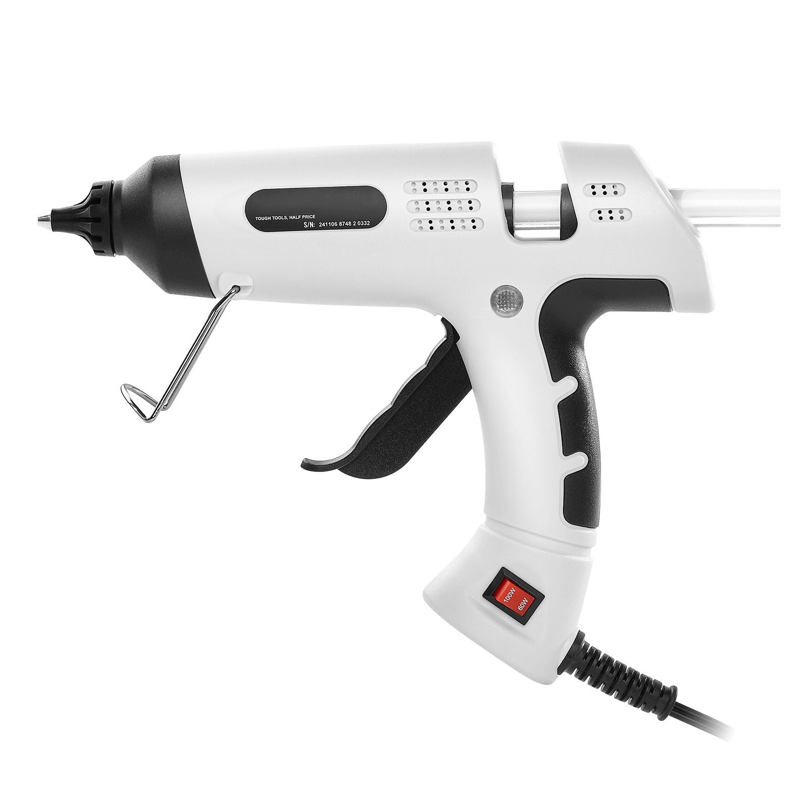 High Temp Mini Glue Gun 60W/100W, 20 Sticks & Pouch, Fast Melting for Arts, DIY, Household Fixes, Portable Design, White