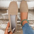 thumbnail image 4 of Round Toe Women Flat Shoes Slip on Girls Dress Black Ballet Flats Khaki 5.5, 4 of 5