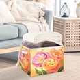 thumbnail image 3 of Yayeee Collapsible Cube Storage Bin with Lid Fabric Closet Decorative Basket with Handles, Pink Abstract Floral, 3 of 7