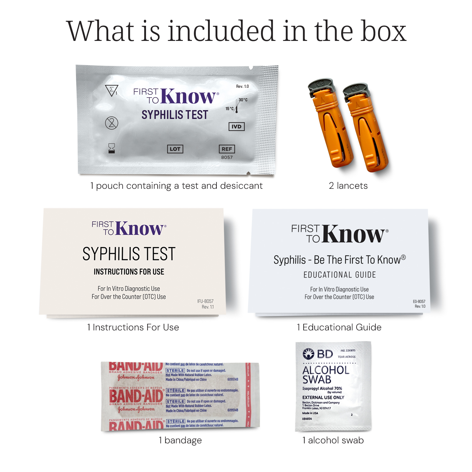 Kit de prueba de sífilis First to Know, 1 prueba casera, resultados en minutos, detección de anticuerpos contra la bacteria que causa la sífilis 3