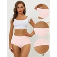 thumbnail image 3 of DARING DIVA Women's High-Waist Invisibles Underwear Breathable Panties L Pink, 3 of 6