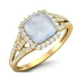 thumbnail image 2 of 925 Sterling Silver Gold Vermeil 3.82 Cts Cushion Shape Moonstone Solitaire with Accent Women Valentines Day Gifts Ring, 2 of 3