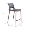 thumbnail image 2 of Ace Counter Stool Dark Gray & Walnut Counter Stool, Modern Style, Plush and durable faux leather fabric, Plywood, Indoor Bar, 2 of 5