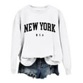 thumbnail image 5 of Shadoumai New York Sweatshirt For Women Crewneck Usa Print Shirts Long Sleeve Pullover Fall Winter Tops Loose Fit Shirts, 5 of 6