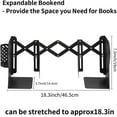 thumbnail image 2 of MSDADA Expandable Metal Bookends Adjustable Book Ends (Black), 2 of 8