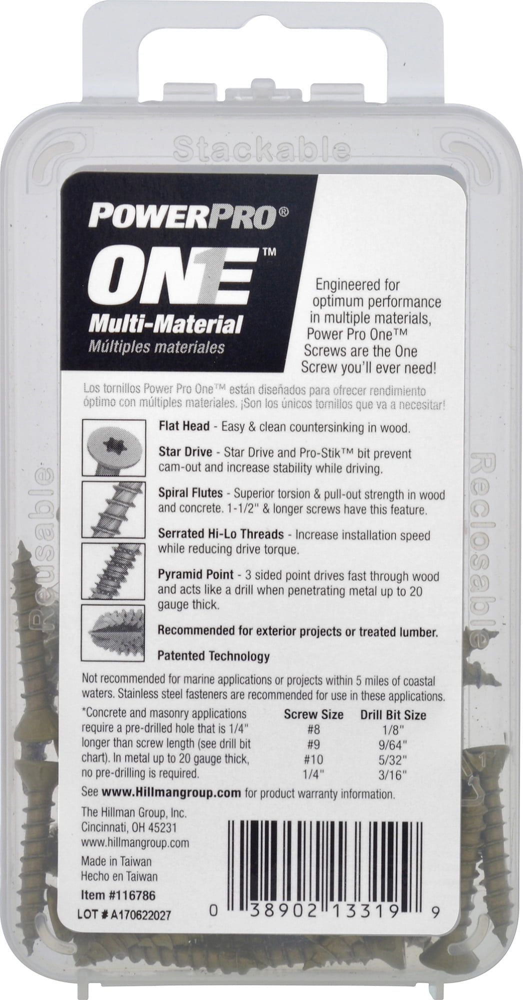 Hillman Fasteners 240666 8 x 1 in. Exterior Flat Head One Screw - Bronze Epoxy, Pack of 35