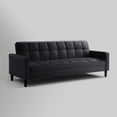 thumbnail image 6 of Loft Lyfe Swaine Leather Pu Sofa Bed Convertible Tufted with Storage, Black, 6 of 10