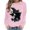 #0078-Pink, variant on Womens Sweatshirts Crew Neck Long Sleeve Ghost Drinking Coffee On Bench Red Moon Tree Print Halloween Womens Sweatshirts Loose Fit Casual Holiday Tops