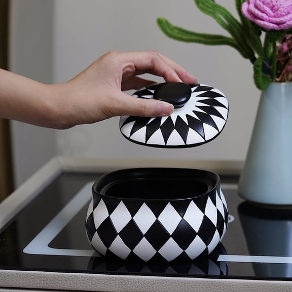 Black And White Jewelry Box for Women Keepsake Box with Lid ,Holds Jewelry and Treasures Decorative Boxes for Home Decor