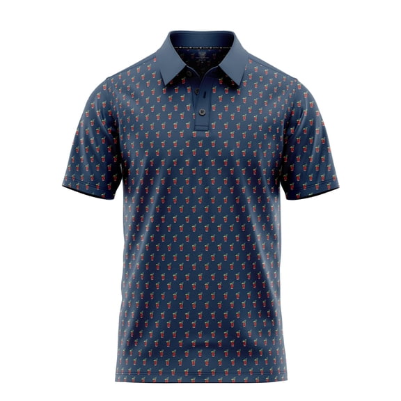 Funny Golf Polo Men Shirts - Short Sleeve UPF Quick Dry Fit Performance Moisture Wicking Stretch Crazy Summer Casual Tropical (US, Alpha, XX-Large, Regular, Regular, Bloody Mary)