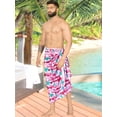 thumbnail image 2 of HAPPY BAY Men's Pareo Swim Trunk Surfing Sarong Long Beach Wrap One Size Pink-I549 Summer Vacation Party, 2 of 5