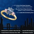 thumbnail image 2 of Gem Stone King 18K Yellow Gold Plated Silver Cassiopeia Mystic Topaz and Pink Lab Grown Diamond Engagement Ring for Women | 2.50 Cttw | Oval 9X7MM | Gemstone November Birthstone | Size 5, 2 of 6
