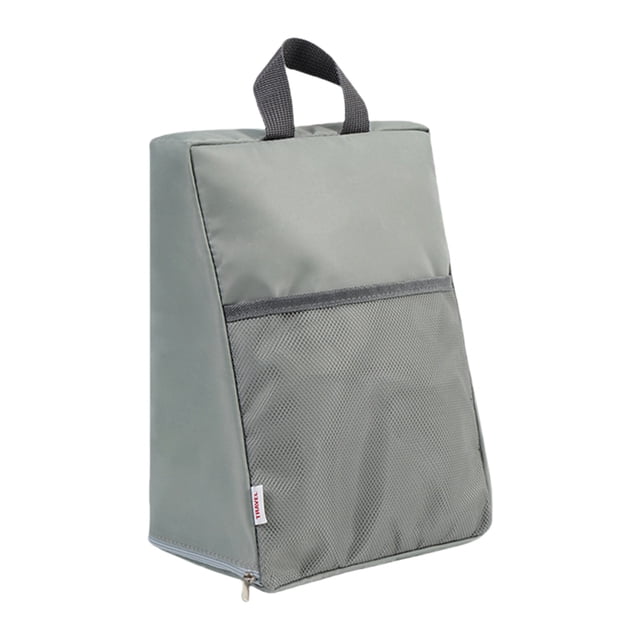 Sac à Chaussures de Voyage avec Fermeture Éclair Roulée et Dos en Maille Respirante pour Chaussures jusqu'à 30 cm de Long, Sac de Rangement en Polyester Gris Ou Bleu Marine