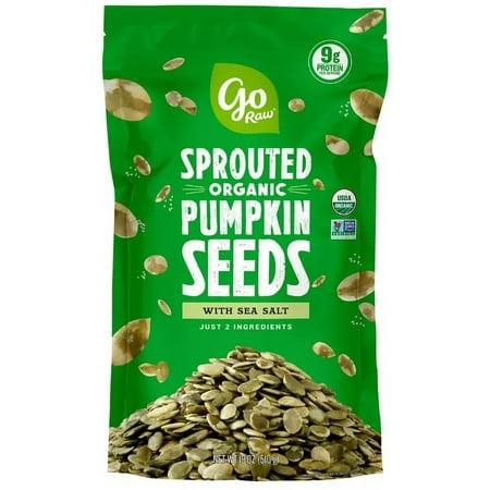 Go Raw Organic Sprouted Pumpkin Seeds with Sea Salt  18 oz.