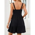 thumbnail image 6 of Sociala Womens Adjustable Straps Dress with Pockets Cute Sleeveless High Waist A-line Sundress Built-in Bra, 6 of 8
