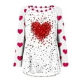thumbnail image 4 of Aqestyerly T-Shirt à Manches Longues Décontracté pour Femmes, Imprimé Amour, Col Rond, Ample, 4 of 4