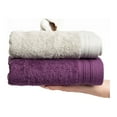 thumbnail image 3 of Premium 8 Pieces Towel Set including 2 Bath Towels 30" x 56", 2 Hand Towels 18" x 30" and 4 Washcloths 13" x 13" - Color: Plum & Silver | 100% Cotton |Machine Washable high Absorbency, 3 of 11