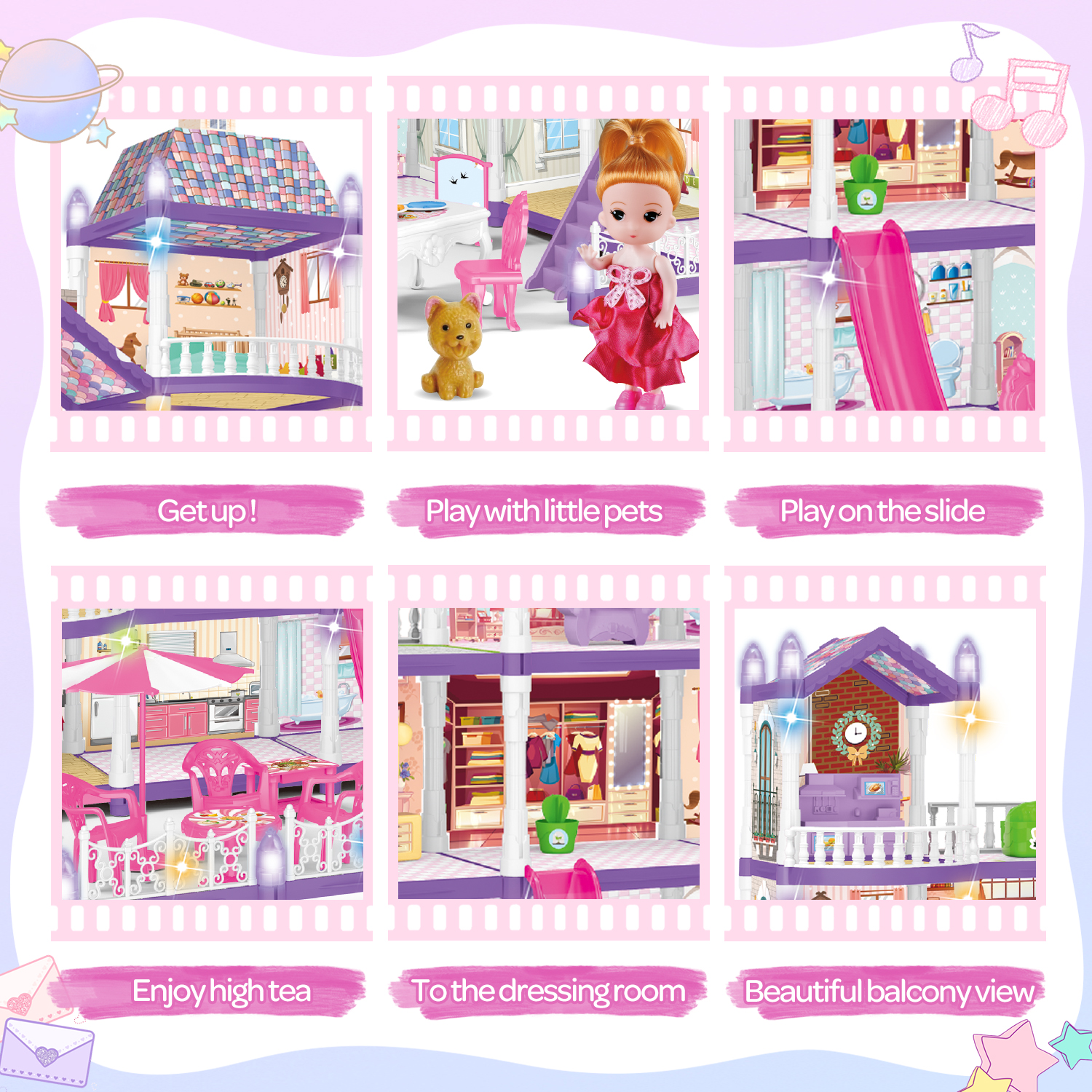Huge Wave 35-Inch Dollhouse Set with 493 Pieces photo 5