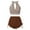 #52Brown, variant on Women Plus Size Two Piece Swimsuit Sets Twist Front Bikini Bathing Suit with Drawstring Ruched Bottom Black L