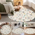 thumbnail image 5 of Round Area Rug 3 Ft, Middle Century Washable Non-Slip Circle Carpet for Living Room/Bedroom, Geometric Modern Abstract Vintage Low-Profile Small Floor Mats Collection Rugs for Indoor, 5 of 7