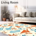 thumbnail image 2 of ODIKA 4'x6' Machine Washable Non-Slip Area Rug, Nomadic Journey Playmat Explorer Camp Wilderness Adventure Map High Traffic Rug with Pad, Orange, 683185, 2 of 8