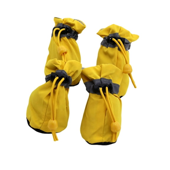 Adjustable Dog Booties with Thick Grip Soles, Protective Paw Covers for Outdoor Winter Walking (2 Pairs)