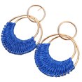 thumbnail image 1 of Pendientes de tejido de ratán Laklulu, pendientes colgantes de rafia de verano para mujeres y niñas, pendientes de fiesta en la playa, regalos de joyería, 1 of 5