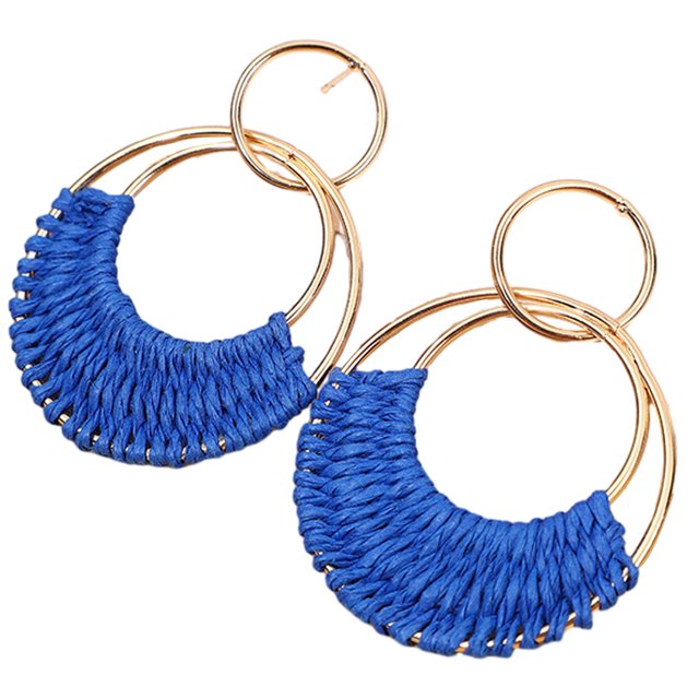 Pendientes de tejido de ratán Laklulu, pendientes colgantes de rafia de verano para mujeres y niñas, pendientes de fiesta en la playa, regalos de joyería