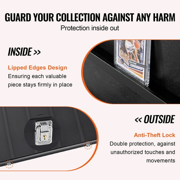 VEVOR 35 Graded Sports Card Display Case, 24.3x30.5x2.1 in, Baseball Card  Display Frame with 98% UV Protection Clear View PC Glass, Lockable Wall  Cabinet for Football Basketball Hockey Trading Card - Walmart.ca
