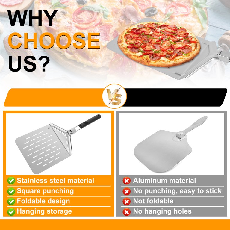 Sliding Pizza Peel with Hanging Hole Convenient Pizza Spatula Paddle  Non-stick Pizza Shovel for Home Kitchen - buy Sliding Pizza Peel with  Hanging Hole Convenient Pizza Spatula Paddle Non-stick Pizza Shovel for