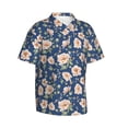 thumbnail image 3 of Xecao Flower print Hawaiian shirt - a stylish short-sleeve button-down for men, perfect for casual beach and tropical outings., 3 of 9