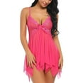 thumbnail image 4 of Lingerie for Women Lace Babydoll Sexy V Neck Nightgown Sexy Sleepwear Nightdress, 4 of 6