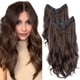 thumbnail image 1 of Extensiones de cabello con clip, juego de 2 piezas de 45 cm y 60 cm de largo, extensiones de cabello con clip invisibles con 5 clips seguros, postizos largos y ondulados, un paquete es suficiente para, 1 of 8