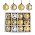 thumbnail image 1 of 1 caja de 12 bolas decorativas navideñas Juego de bolas navideñas con forma de bola de plástico enchapada de 6 cm, 1 of 5