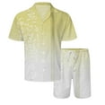 thumbnail image 3 of gvdentm Mens Tracksuit Men's Short Sleeve Tracksuit Summer Oversized T Shirt & Shorts set Yellow,L, 3 of 3