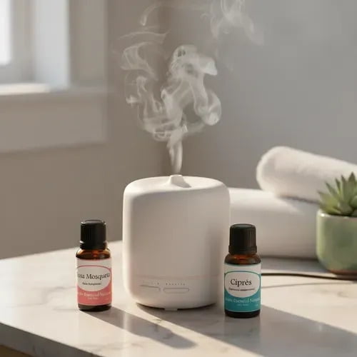 Kit 2 Aceites Rosa Mosqueta Ciprés Difusor Humidificador