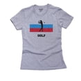 thumbnail image 1 of Russia Olympic - Golf - Flag - Silhouette Women's Cotton Grey T-Shirt, 1 of 2