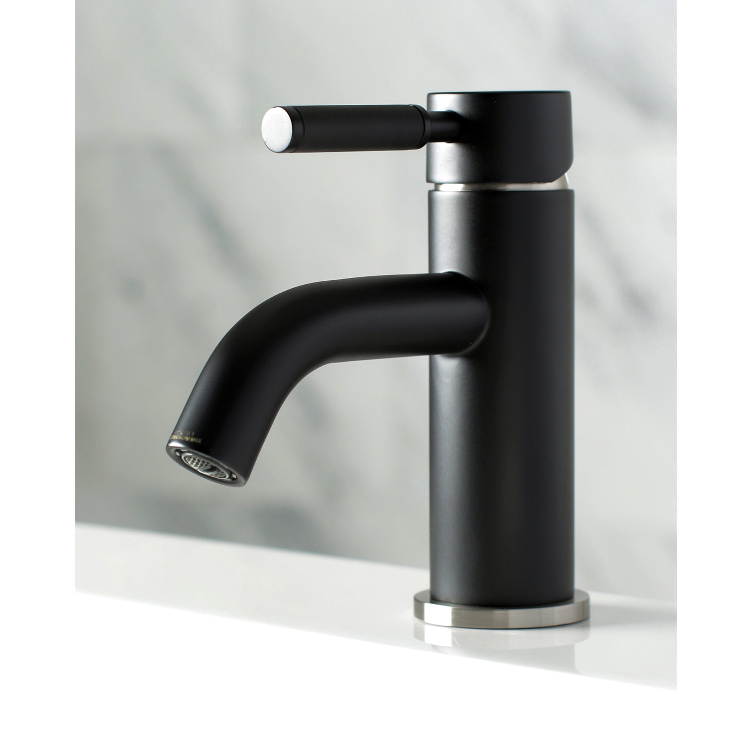 Fauceture LS8229DKL Kaiser Single-Handle Bathroom Faucet with Push Pop-Up, Matte Black/Brushed Nickel
