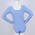 thumbnail image 4 of Lejafay Kids Girls Ballet Dance Leotard Long Sleeve Solid Bodysuit Blue 10, 4 of 7