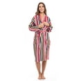 thumbnail image 4 of Women's Luxury Terry Cotton Bathrobe Spa Robe Bath Robes Shawl Collar Stripe Red L, 4 of 8