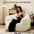 thumbnail image 6 of KINGYES Giant Bean Bag Chair, Oversized Beanbag Chair, Sofa Chair with Memory Foam Filler and Chair Cover for Living Room, Bedroom, Dorm,Beige, 6 of 8