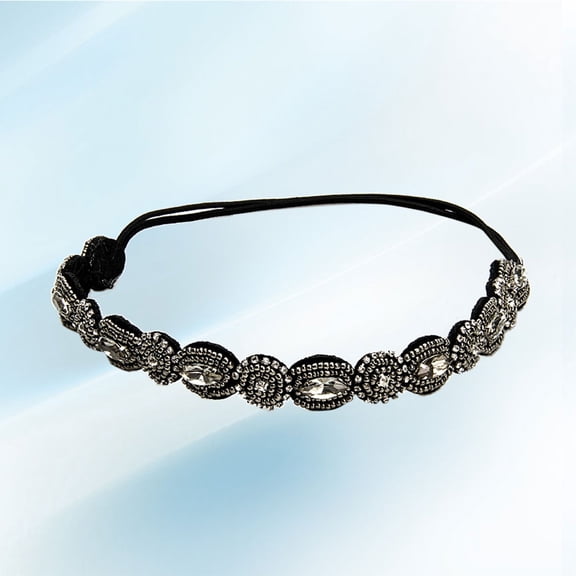 Milisten Hairbands Women Black Crystal Vintage Retro 1Set