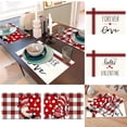 thumbnail image 4 of Set de Table Imprimé Cœur d'Amour Festif pour Fêtes Bordure Lin pour Couples et Dîners, 4 of 4