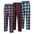 thumbnail image 7 of MoFiz Men's 3-Pack Woven Pajama Pants Plaid Sleep Lounge, 7 of 7