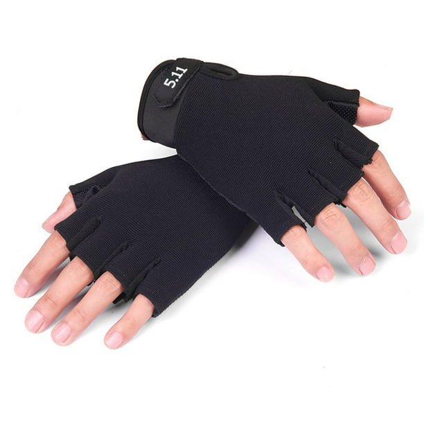 Guantes Deportivos Para Niños ANGGREK Guantes De Medio Dedo Ajustable Color Negro