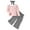 A405 Pink, variant on Curuila Toddler Child Girls Two Piece Outfit Long Sleeve Striped Print Square Neck Tops With Pants Spring Autumn Soft Comfort Outfit Set Pink Size 2-3 Years