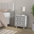 thumbnail image 6 of Baxton Studio Stella Crystal Tufted White Upholstered Modern Nightstand, 6 of 8