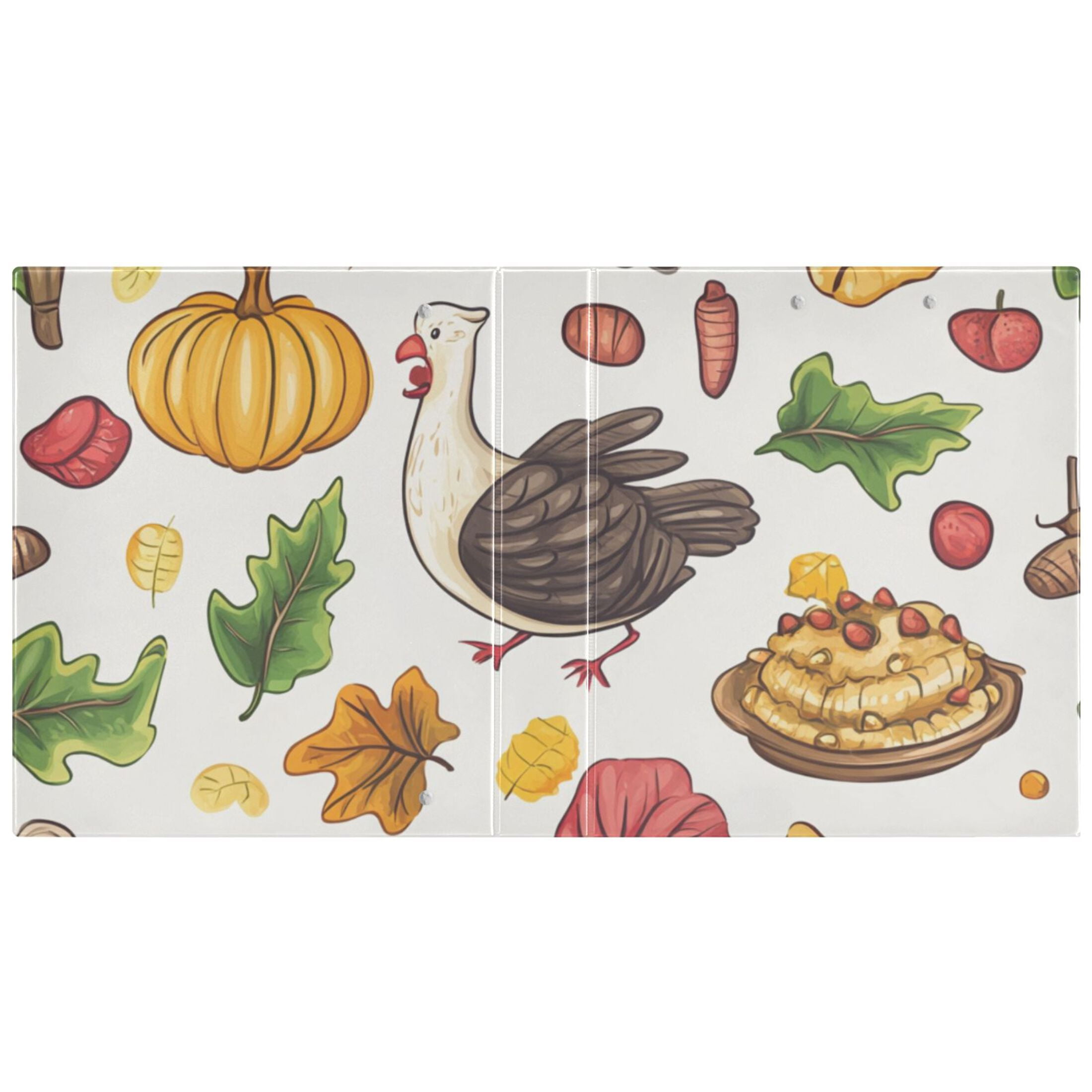 Thanks Giving Chicken 3 Ring Binders 1.5 inch Hardcover File Folders with Interior Pockets A4 Size Organizer for School Office Hospital