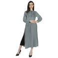 thumbnail image 5 of Moomaya Solid Hook & Eye Kurta Dress For Womens Long sleeves Indian Ethnic wearKurti, 5 of 7